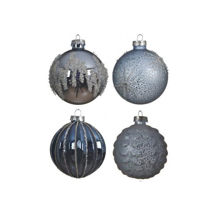 SFERA VETRO DECORATE 4 ASS BLU
